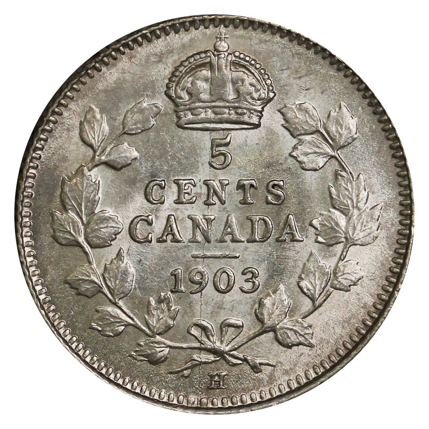 1903H Large H Canada 5-cents AU-UNC (AU55) $