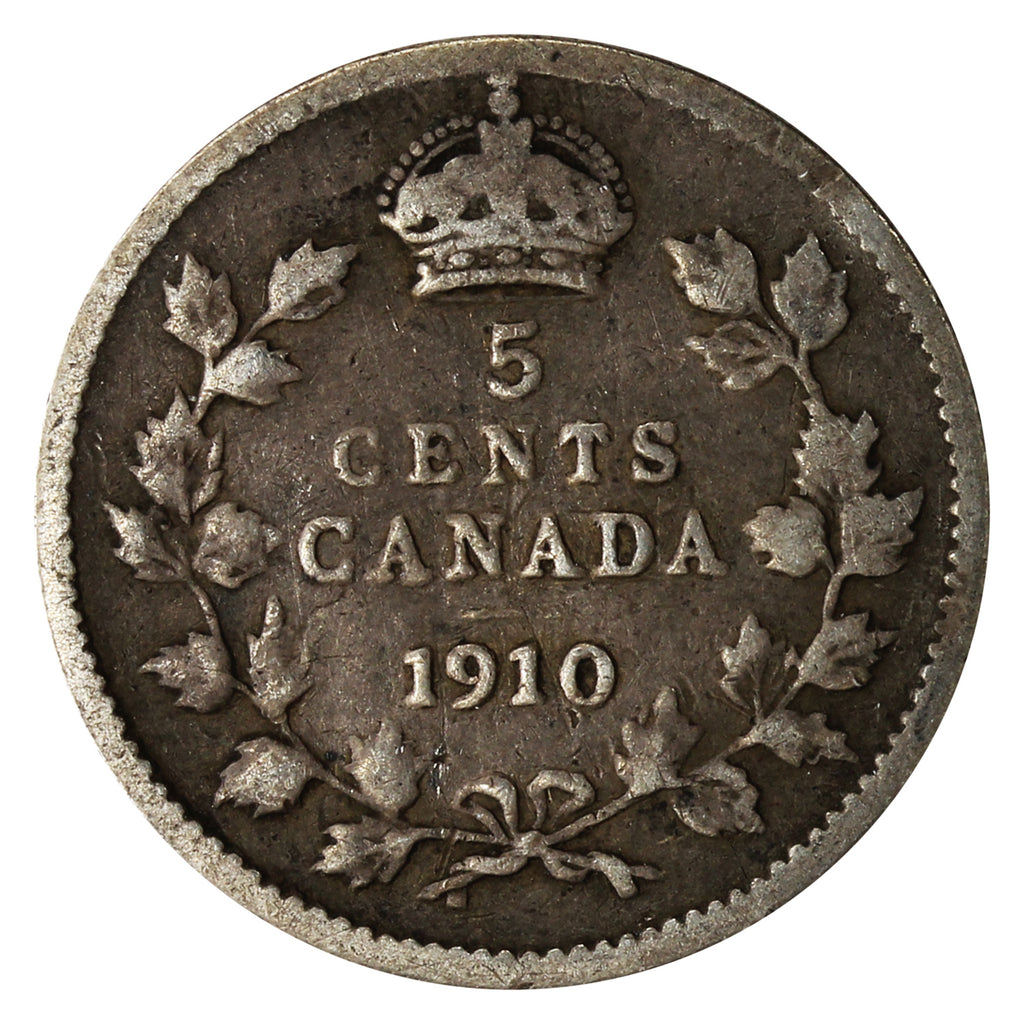 1910 Pointed Leaves Canada 5-cents G-VG (G6)