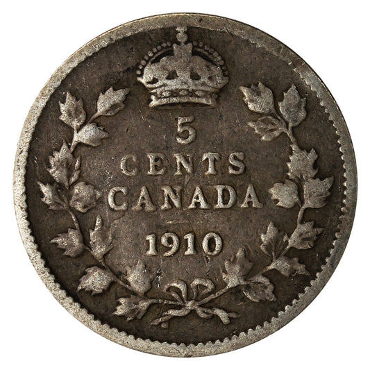 1910 Pointed Leaves Canada 5-cents G-VG (G6)