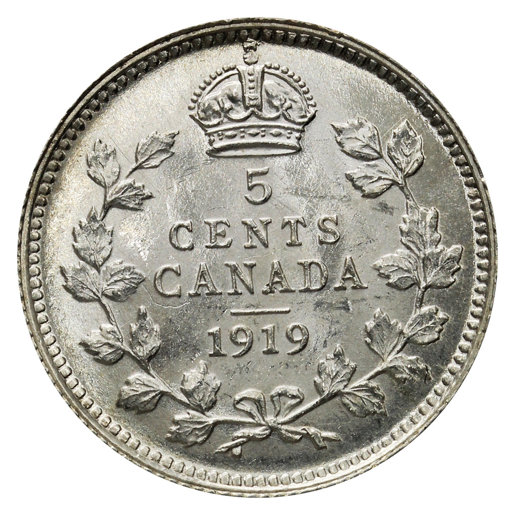 1919 Canada 5-cents Choice Brilliant Uncirculated (MS64) $