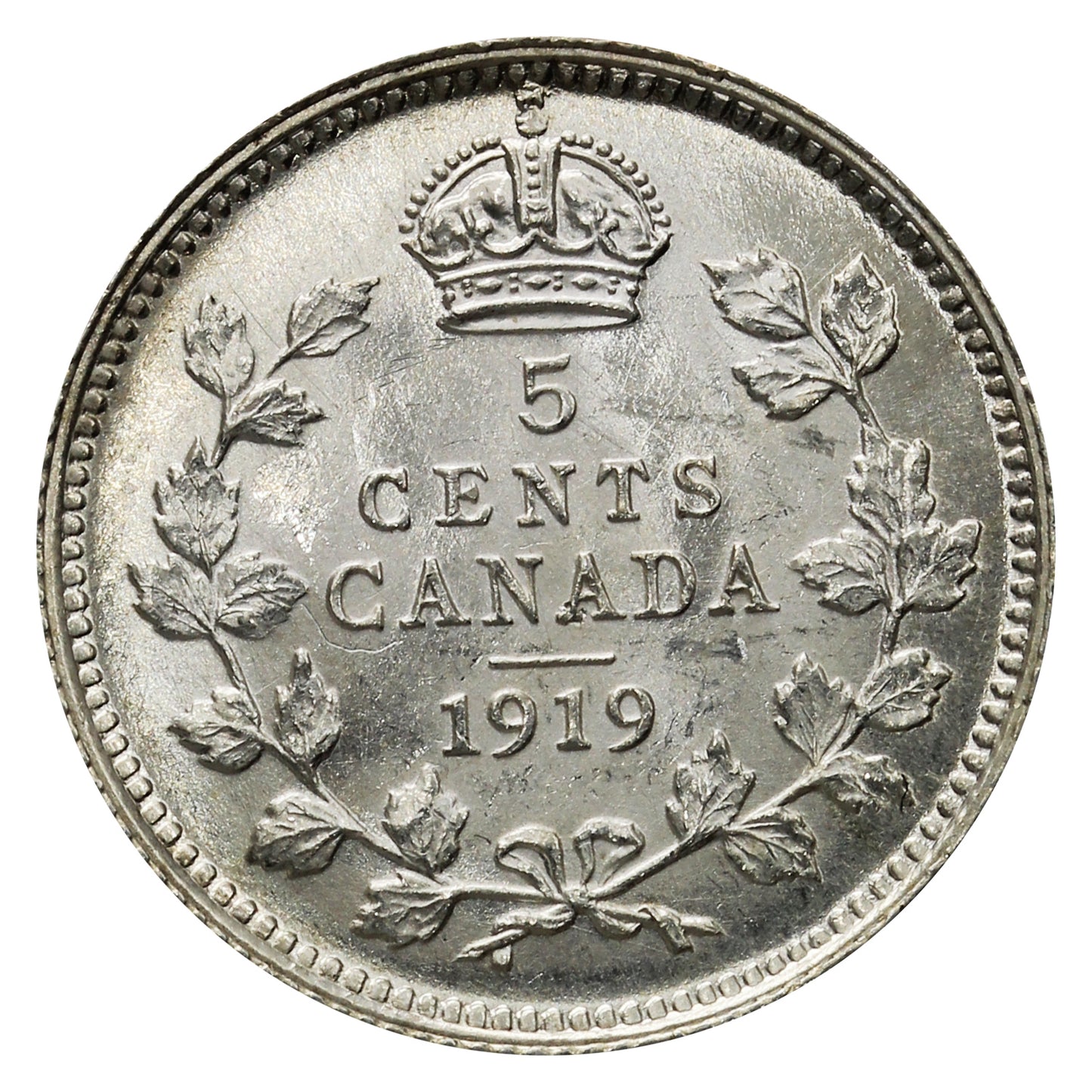 1919 Canada 5-cents Choice Brilliant Uncirculated (MS64) $