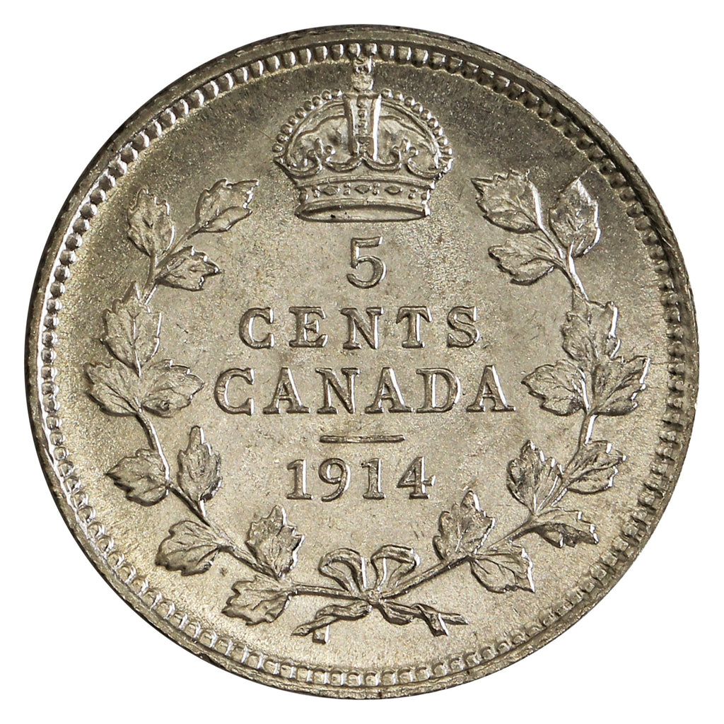 1914 Canada 5-cents UNC+ (MS62) $