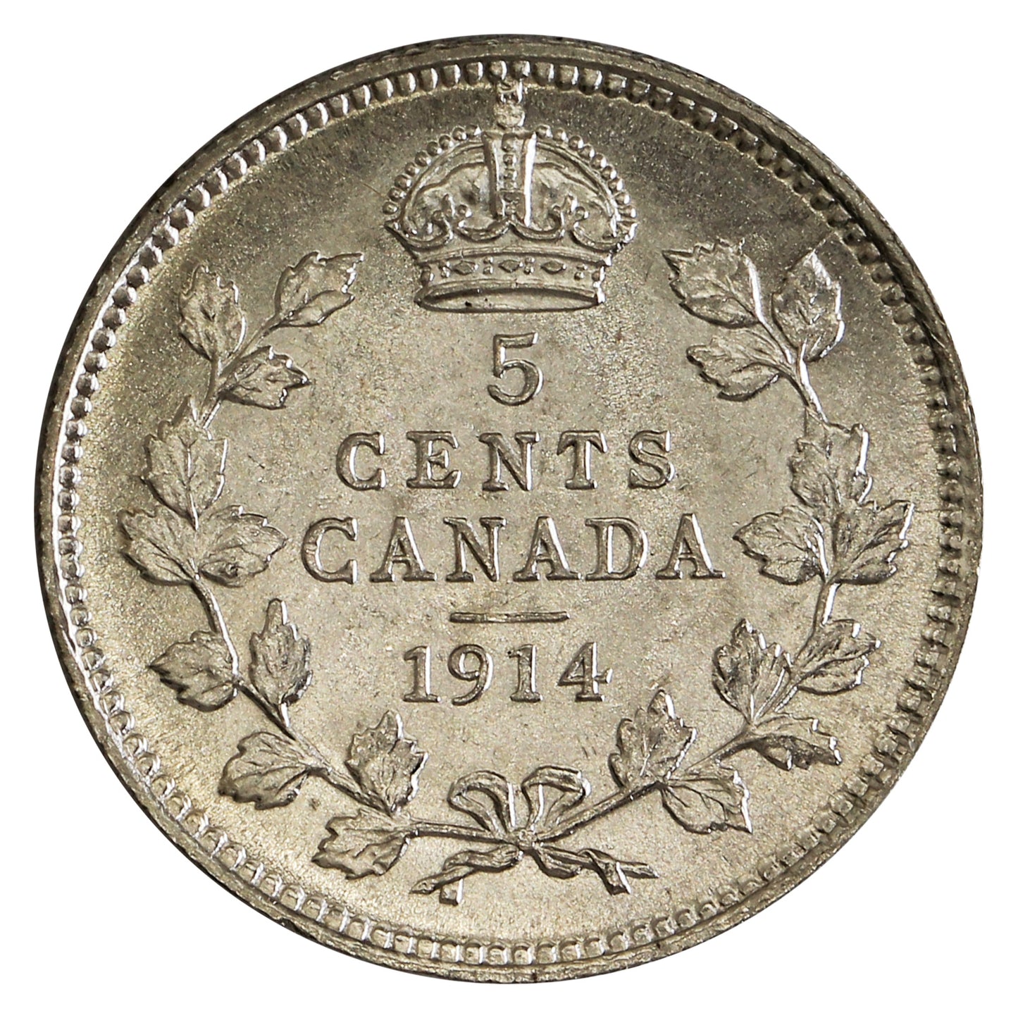 1914 Canada 5-cents UNC+ (MS62) $