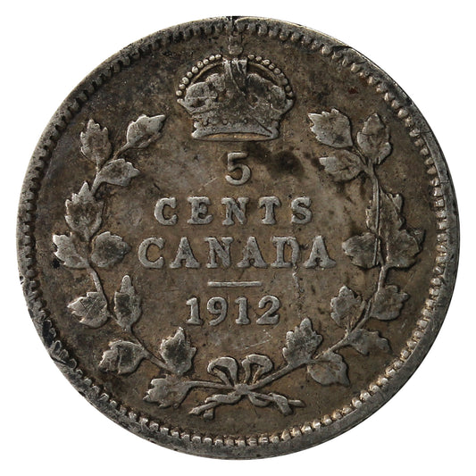 1912 Canada 5-cents Very Good (VG8)