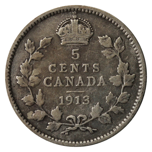 1913 Canada 5-cents Very Good (VG8)
