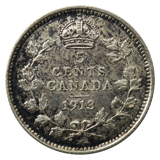 1913 Canada 5-cents VF-EF (VF30)