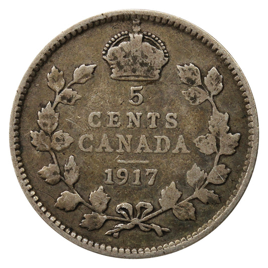1917 Canada 5-cents Very Good (VG8)