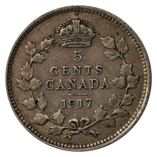 1917 Canada 5-cents F-VF (F15)