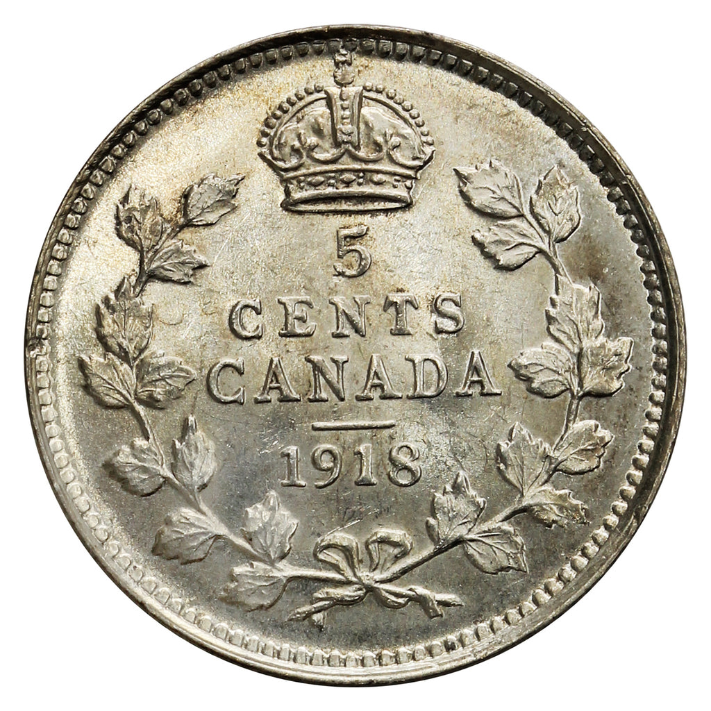1918 Canada 5-cents Brilliant Uncirculated (MS63) $