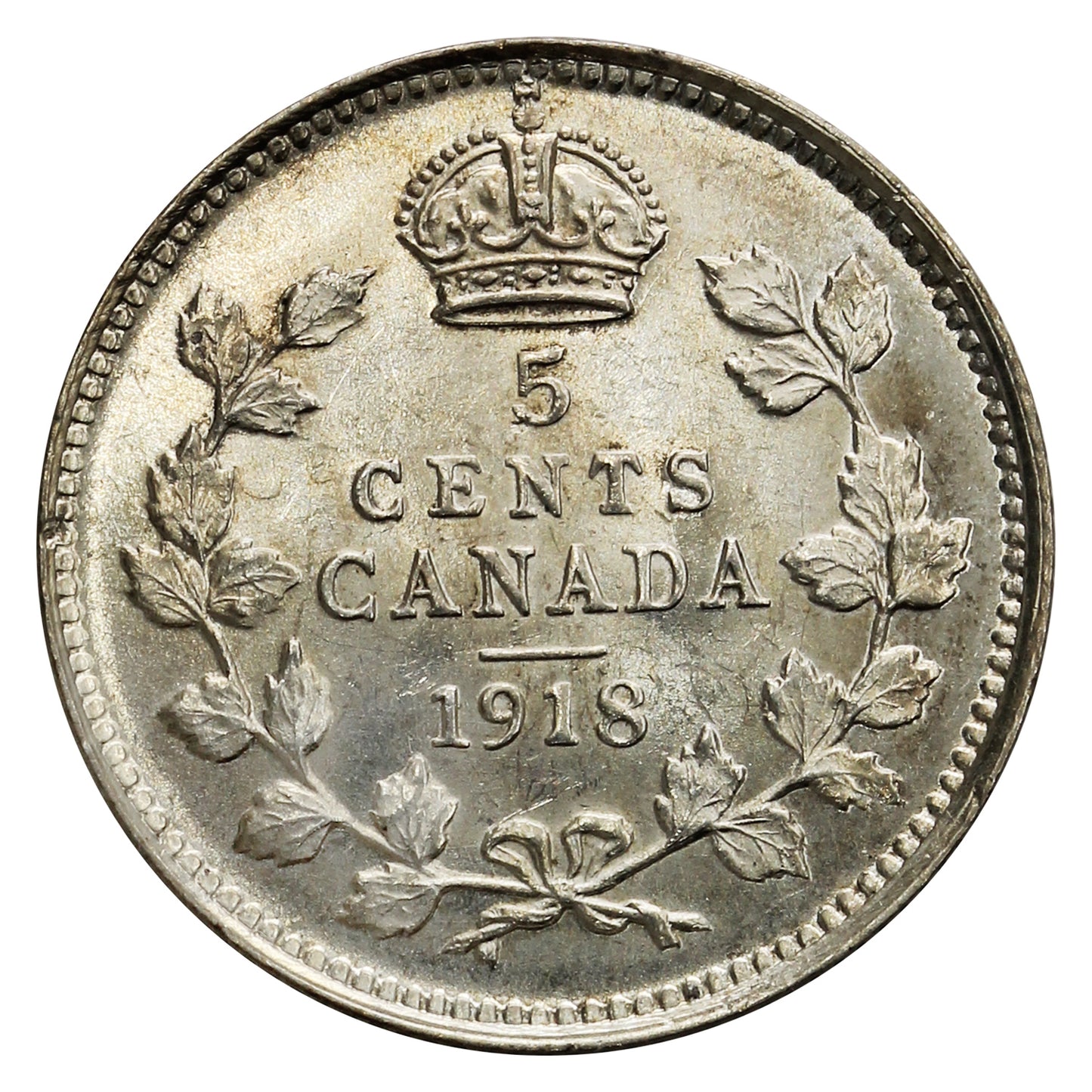 1918 Canada 5-cents Brilliant Uncirculated (MS63) $