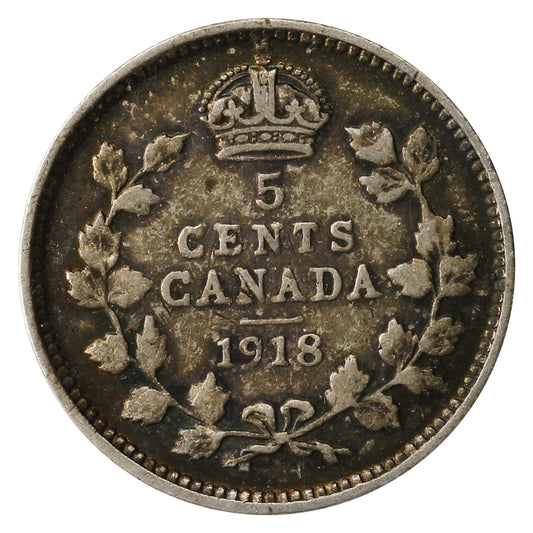 1918 Canada 5-cents Fine (F12)