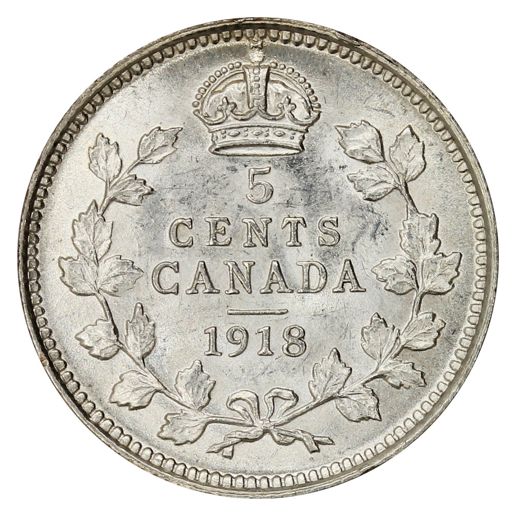 1918 Canada 5-cents UNC+ (MS62)