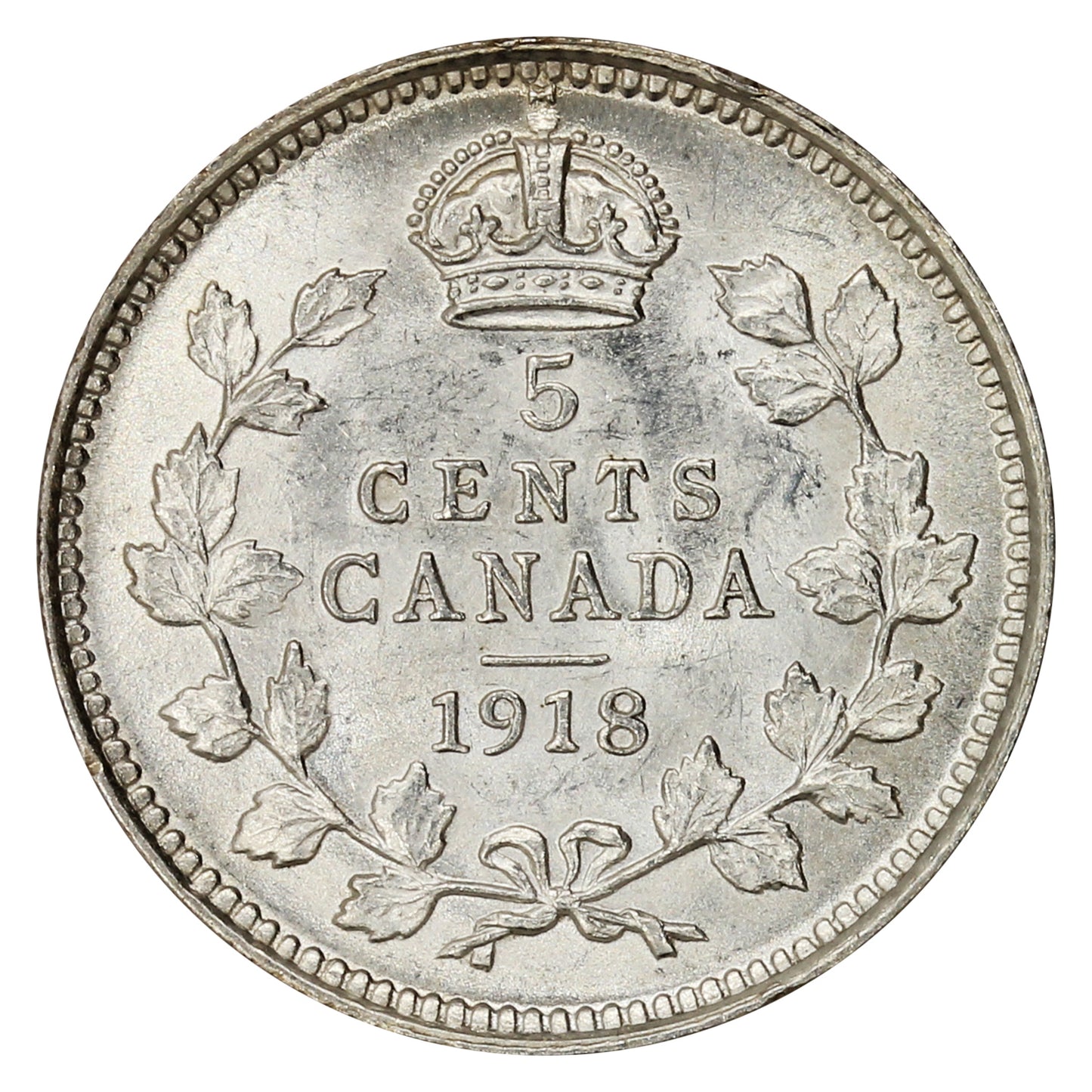 1918 Canada 5-cents UNC+ (MS62)