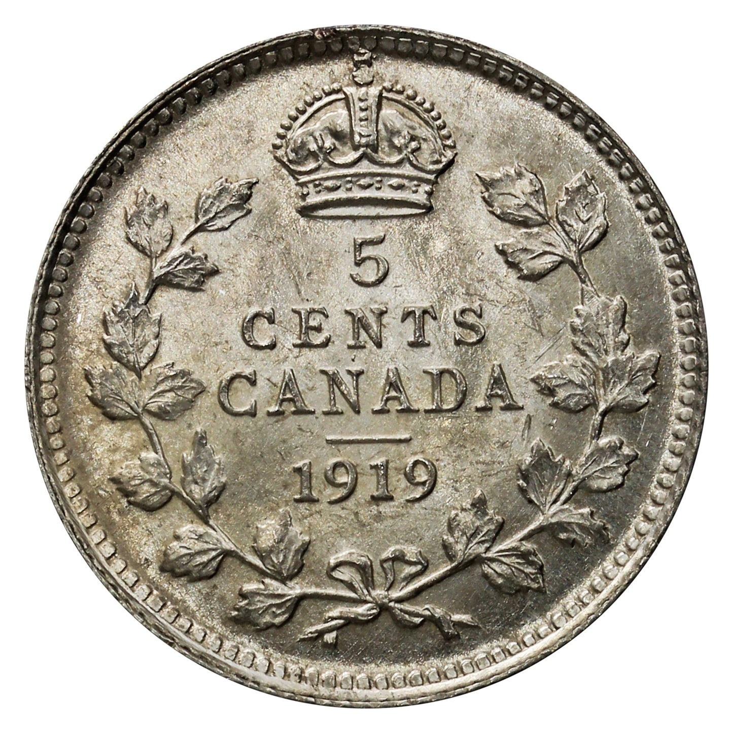 1919 Canada 5-cents UNC+ (MS62) $