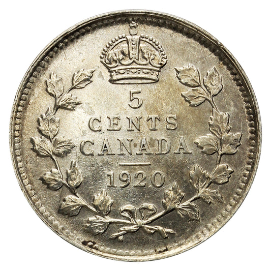 1920 Canada 5-cents EF-AU (EF45)