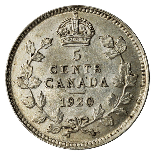 1920 Canada 5-cents AU-UNC (AU55)