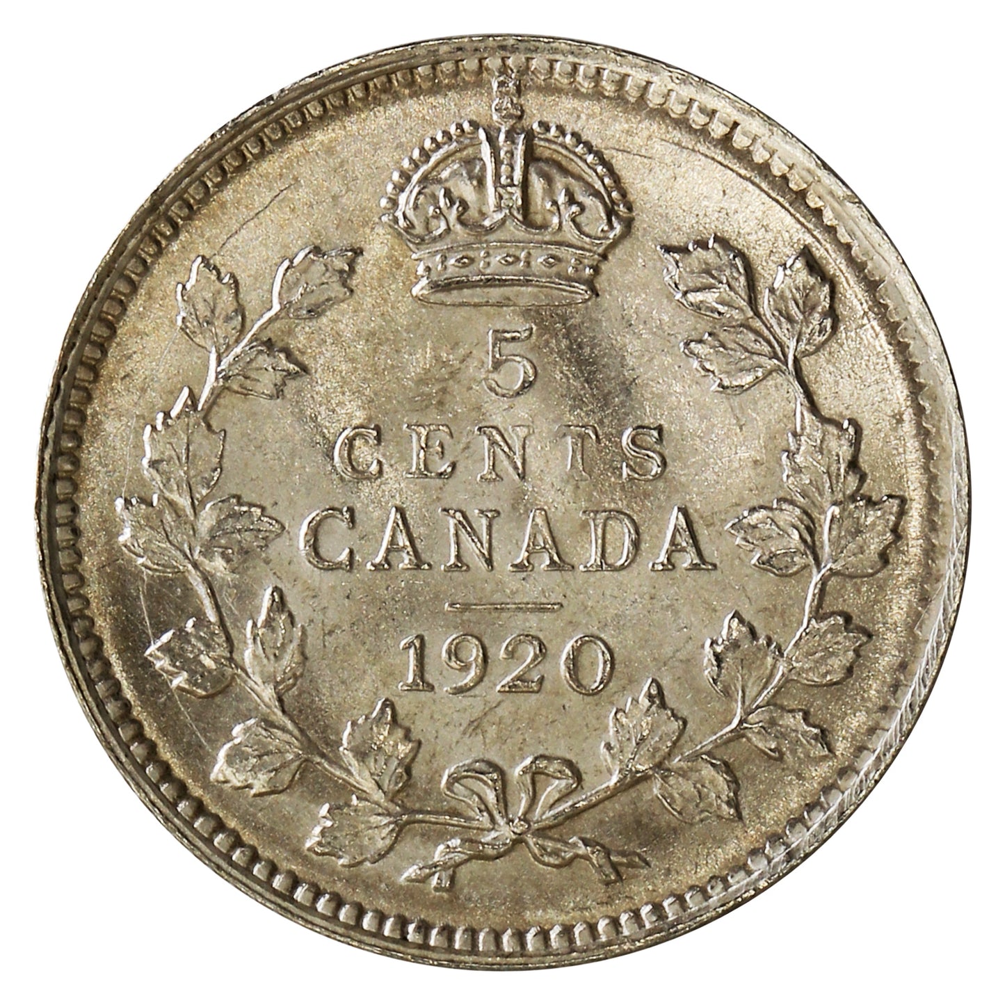 1920 Canada 5-cents UNC+ (MS62) $