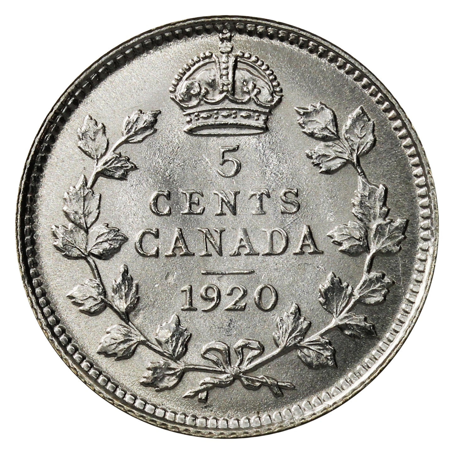 1920 Canada 5-cents Choice Brilliant Uncirculated (MS64)$