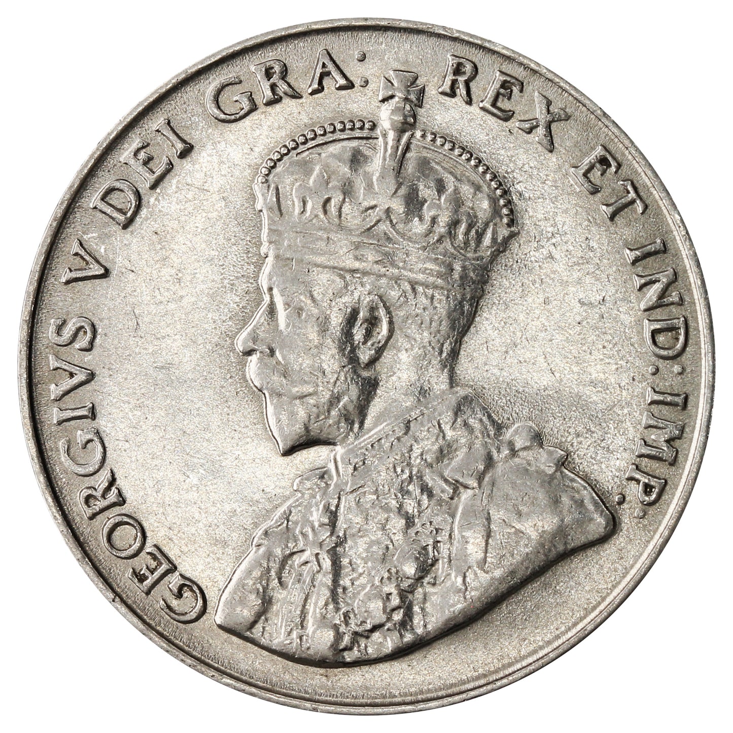 1922 Far Rim Canada 5-cents Almost Uncirculated (AU50)