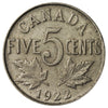 1922 Near Rim Canada 5-cents VF-EF (VF30)