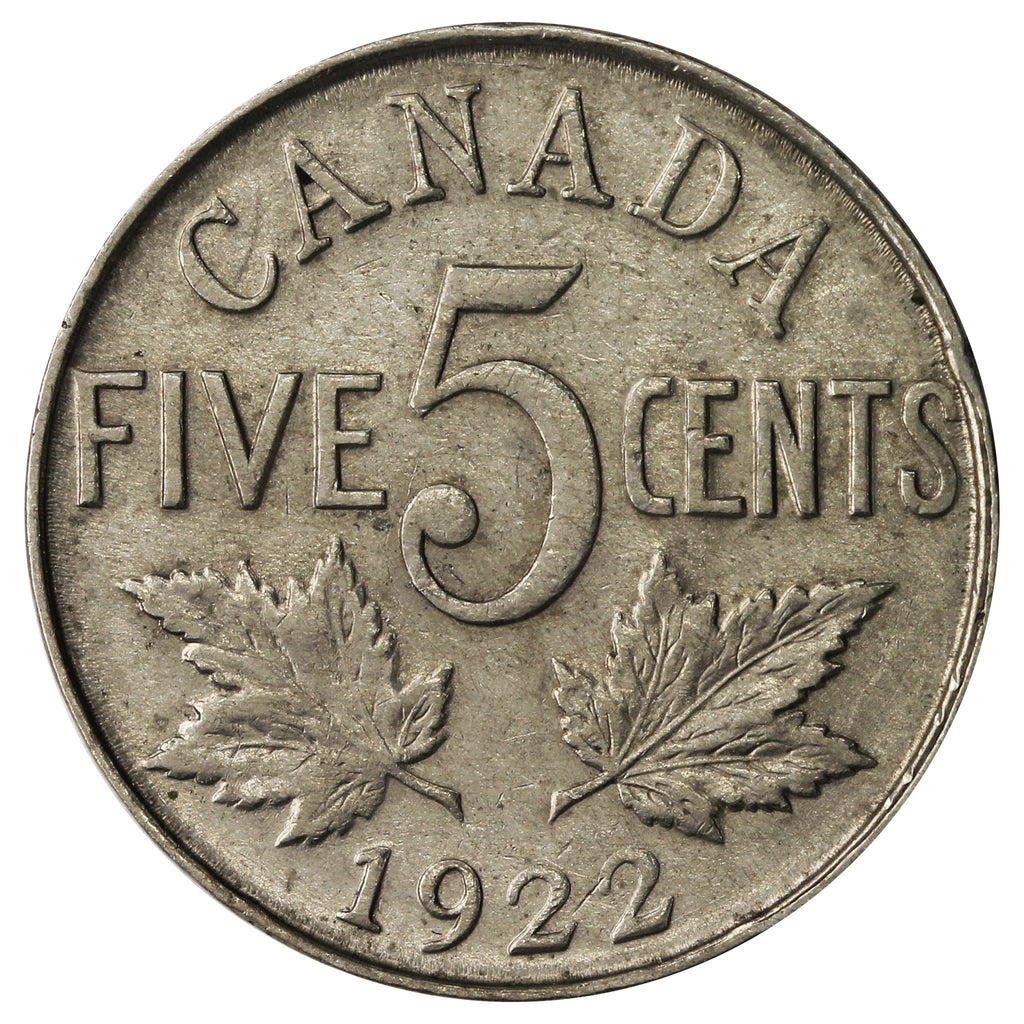 1922 Near Rim Canada 5-cents VF-EF (VF30)