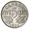 1922 Near Rim Canada 5-cents AU-UNC (AU-55) $
