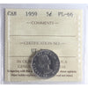 1959 Canada 5-cents ICCS Certified PL-66