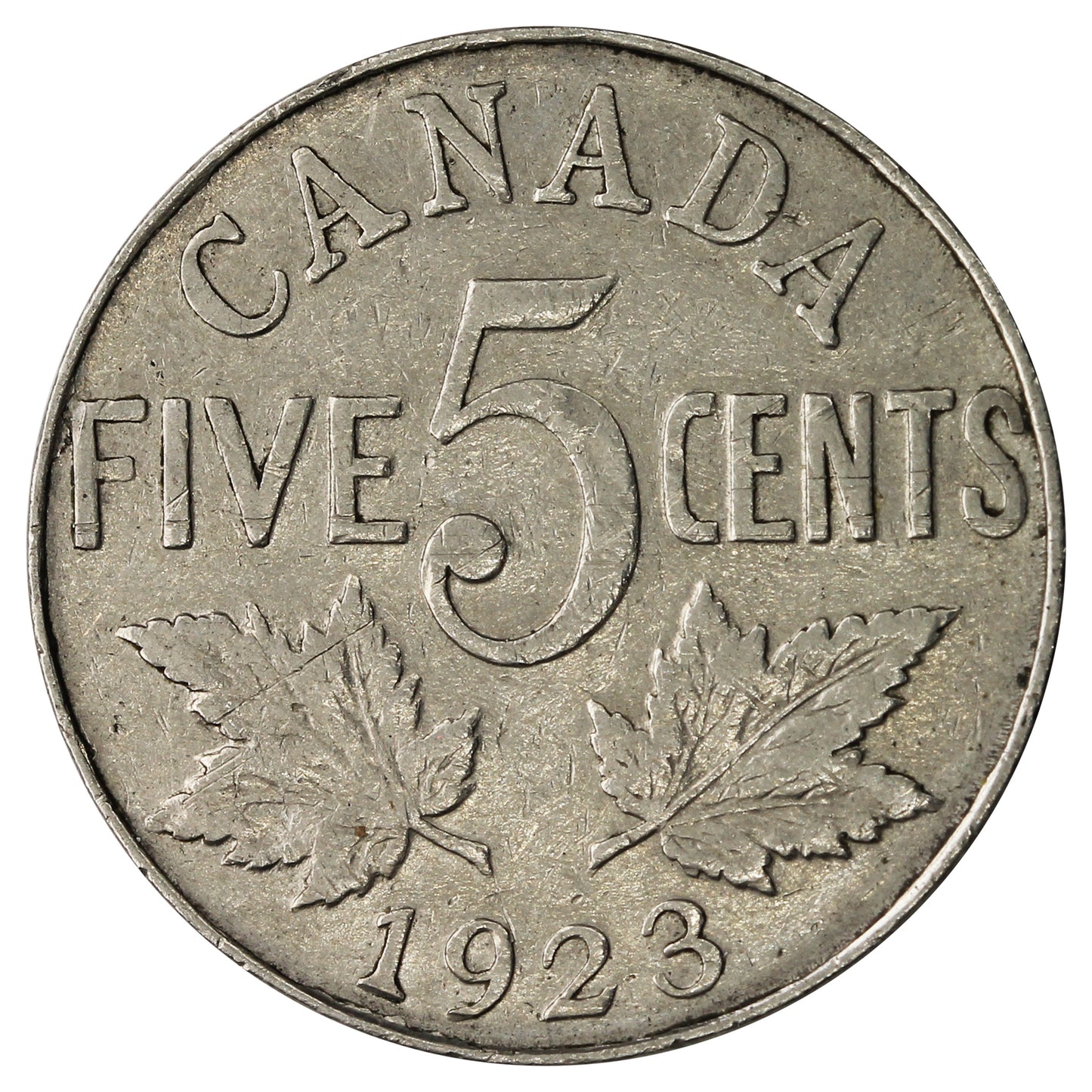1923 Canada 5-cents Fine (F12)