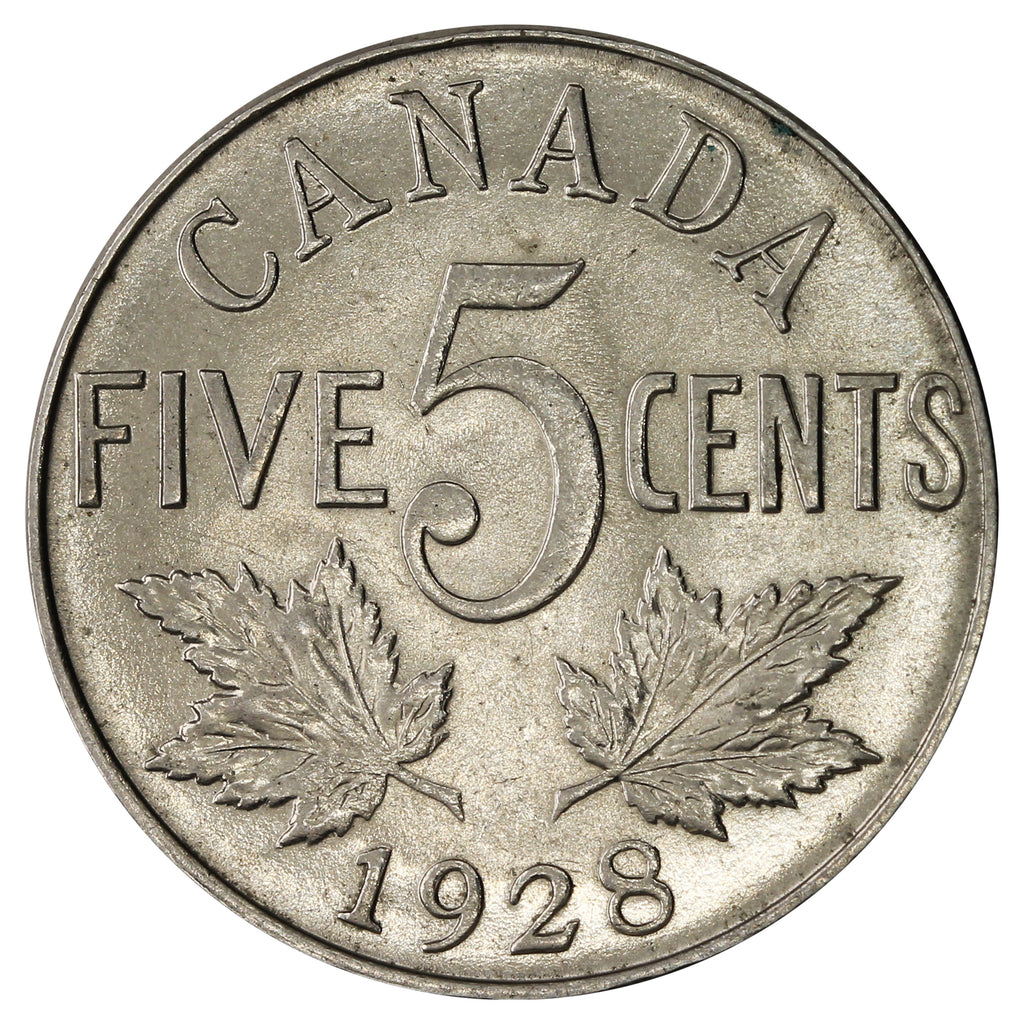 1928 Canada 5-cents Brilliant Uncirculated (MS63) $