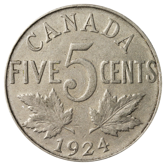 1924 Canada 5-cents Very Fine (VF20)