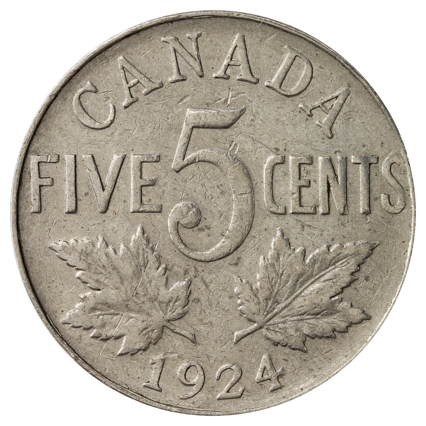 1924 Canada 5-cents VG-F (VG10)