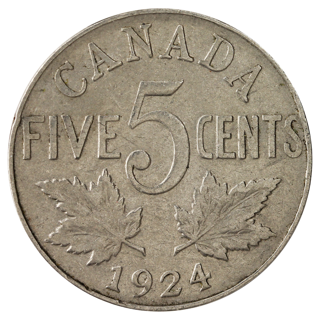 1924 Canada 5-cents Fine (F12)