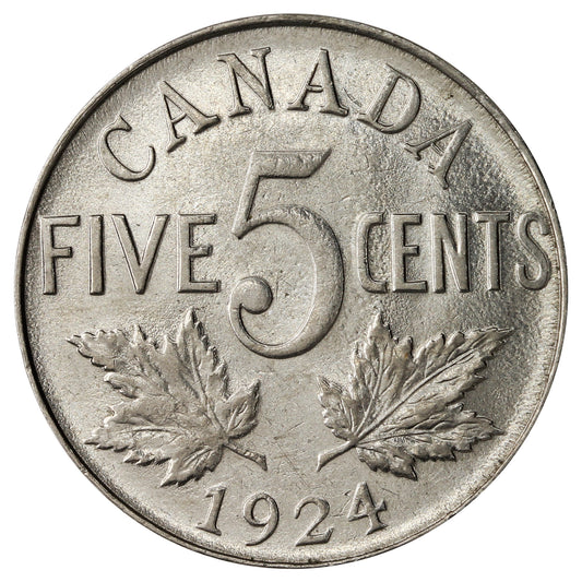 1924 Canada 5-cents EF-AU (EF-45)
