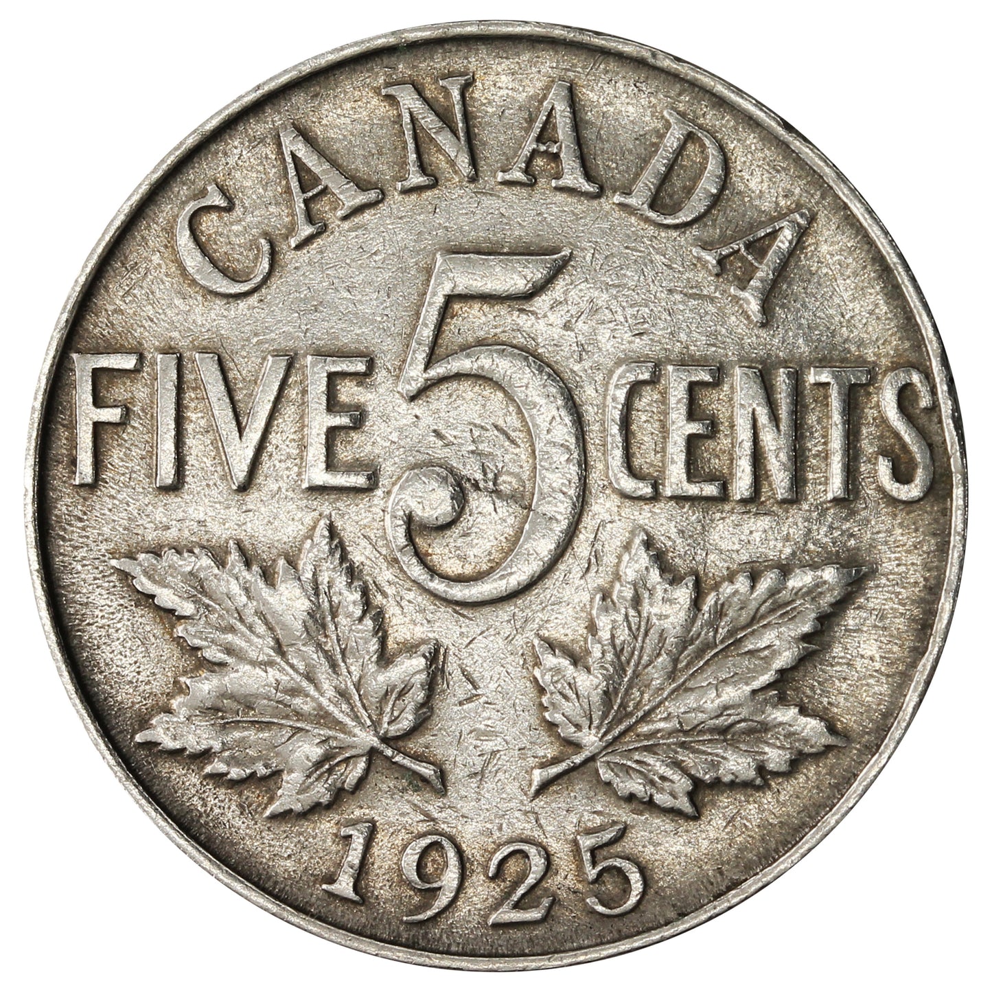 1925 Canada 5-cents F-VF (F-15) $
