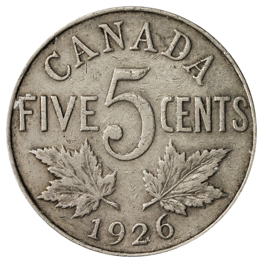 1926 Near 6 Canada 5-cents F-VF (F15)