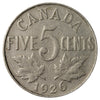 1926 Near 6 Canada 5-cents Very Good (VG8)
