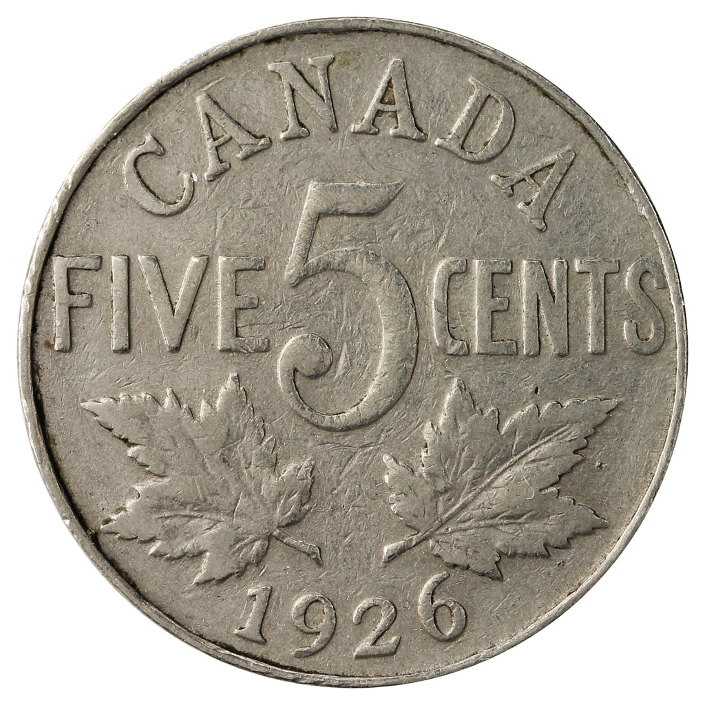 1926 Near 6 Canada 5-cents Very Good (VG8)