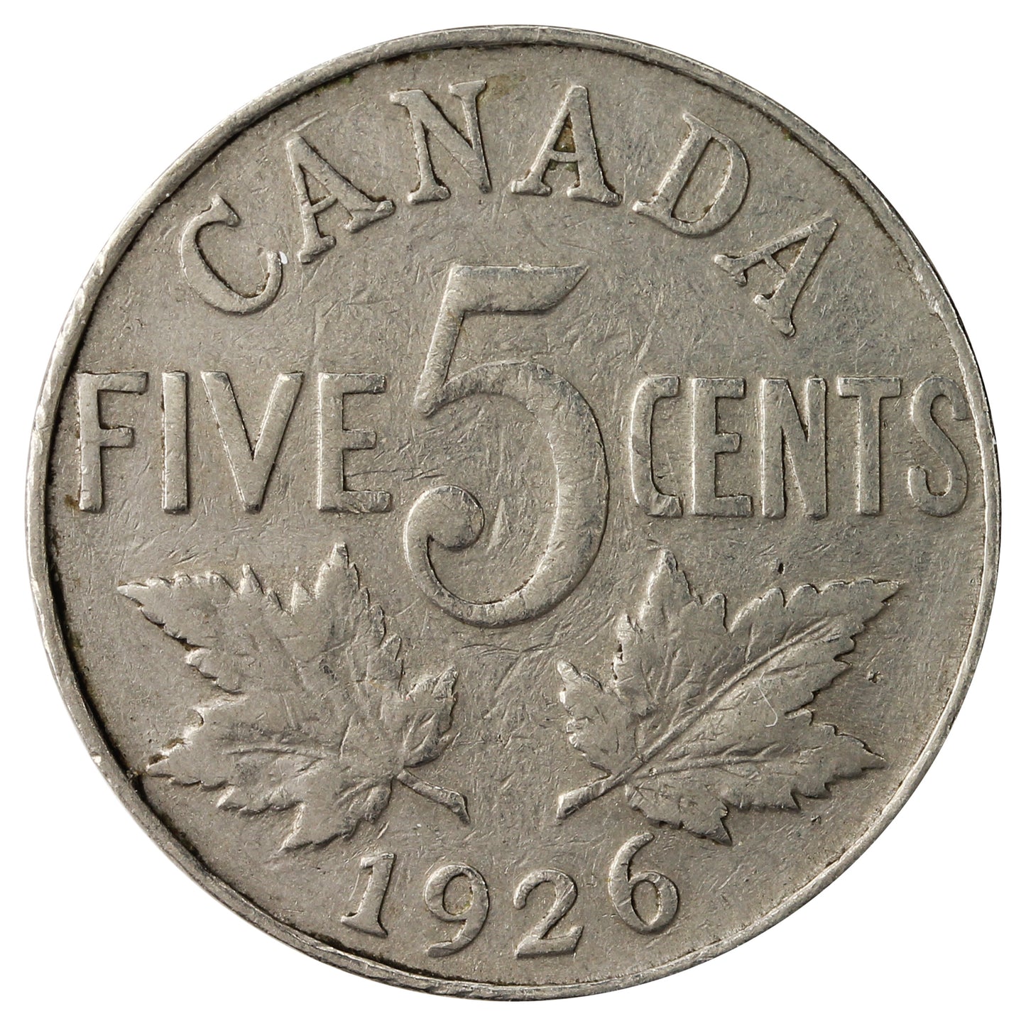 1926 Near 6 Canada 5-cents Very Good (VG8)