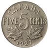 1927 Canada 5-cents Extra Fine (EF40)
