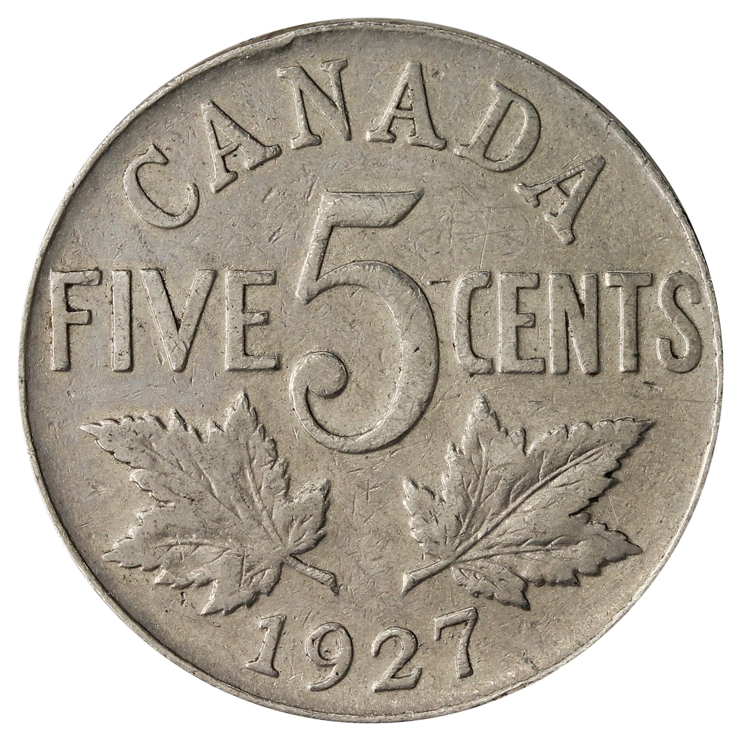 1927 Canada 5-cents Fine (F12)