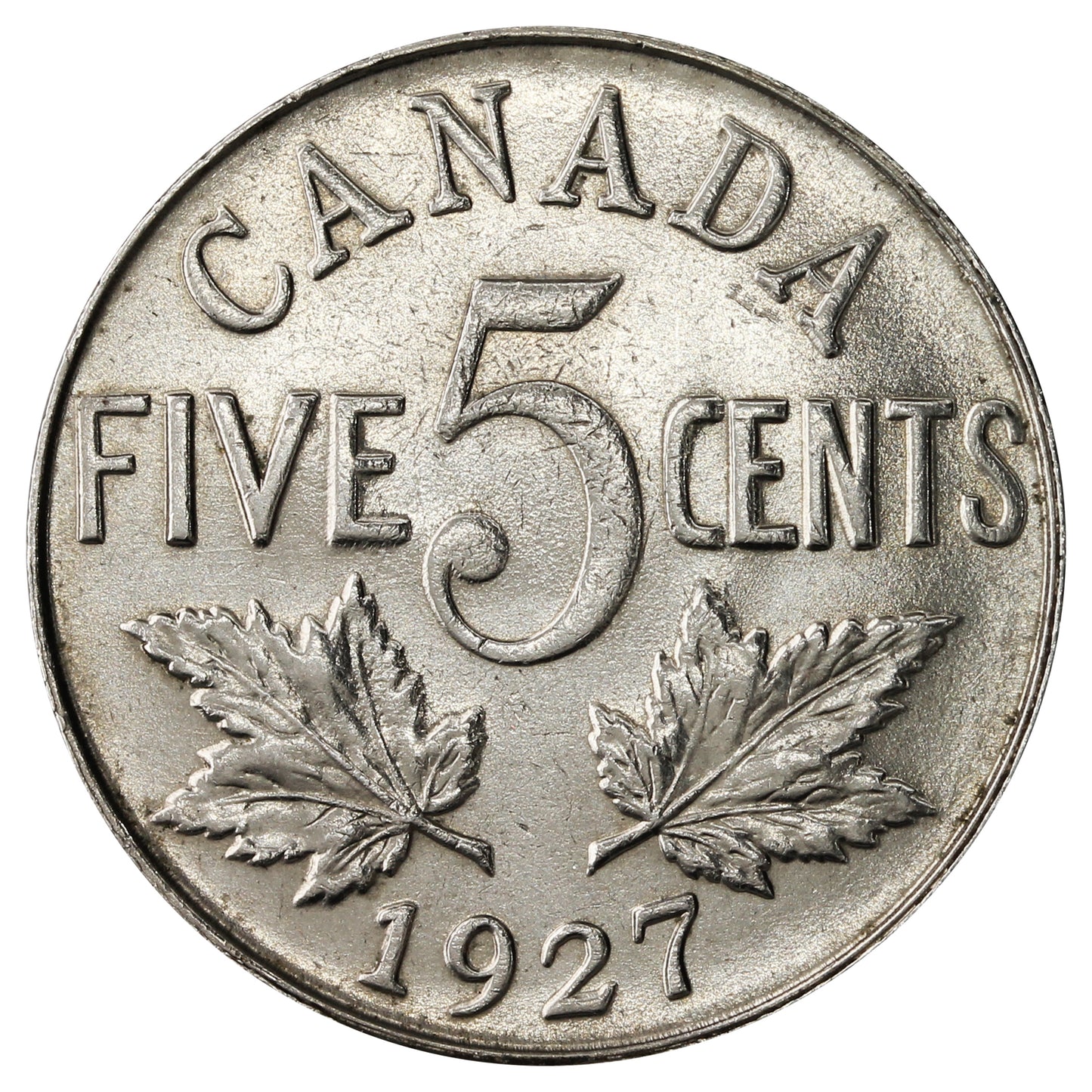 1927 Canada 5-cents Brilliant Uncirculated (MS63) $