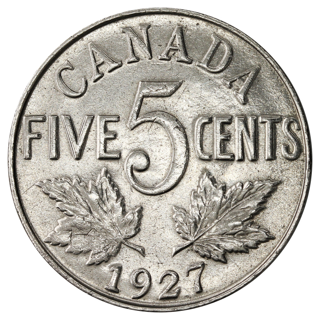 1927 Canada 5-cents AU-UNC (AU55) $