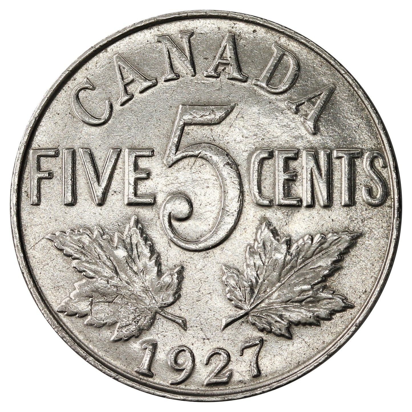 1927 Canada 5-cents AU-UNC (AU55) $