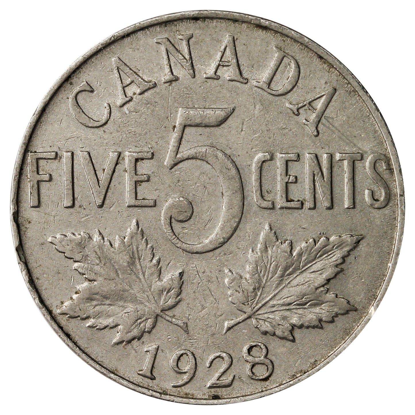 1928 Canada 5-cents Very Fine (VF20)