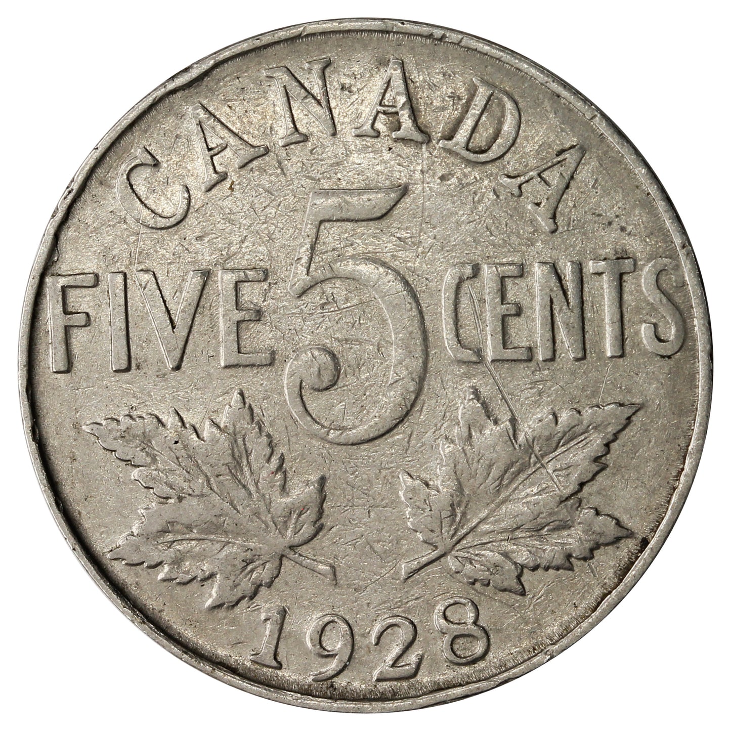 1928 Canada 5-cents VG-F (VG10)