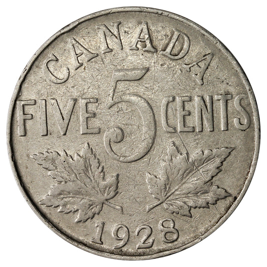 1928 Canada 5-cents VG-F (VG10)