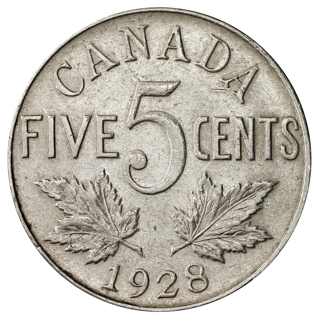 1928 Canada 5-cents Extra Fine (EF40)