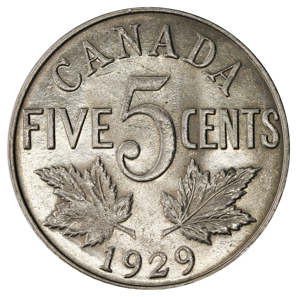 1929 Canada 5-cents UNC+ (MS62) $
