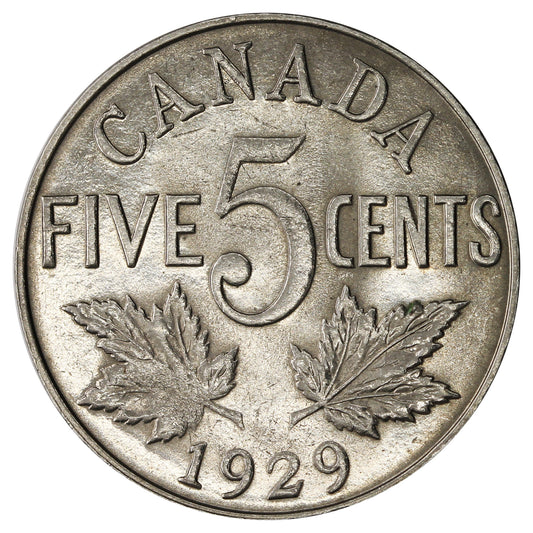 1929 Canada 5-cents UNC+ (MS62) $