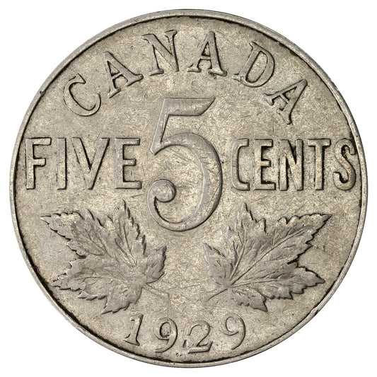 1929 Canada 5-cents VG-F (VG10)